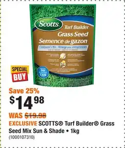 Home Depot EXCLUSIVE SCOTTS Turf Builder Grass Seed Mix Sun & Shade • 1kg offer