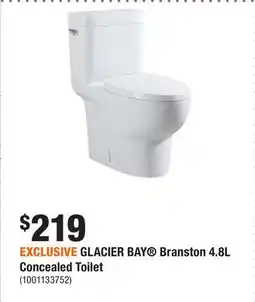 Home Depot EXCLUSIVE GLACIER BAY Branston 4.8L Concealed Toilet offer