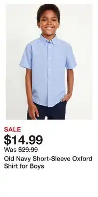 Old Navy Old Navy Short-Sleeve Oxford Shirt for Boys offer