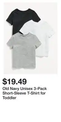 Old Navy Old Navy Unisex 3-Pack Short-Sleeve T-Shirt for Toddler offer