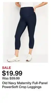 Old Navy Old Navy Maternity Full-Panel PowerSoft Crop Leggings offer