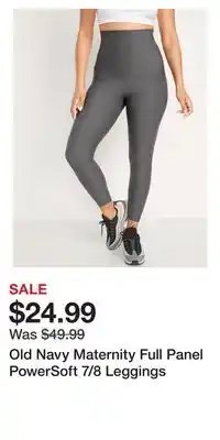 Old Navy Old Navy Maternity Full Panel PowerSoft 7/8 Leggings offer