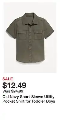 Old Navy Old Navy Short-Sleeve Utility Pocket Shirt for Toddler Boys offer