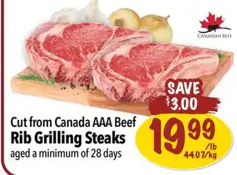Farm Boy Cut from Canada AAA Beef Rib Grilling Steaks offer