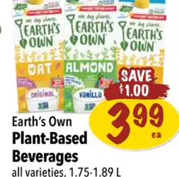 Farm Boy Earth's Own Plant-Based Beverages offer