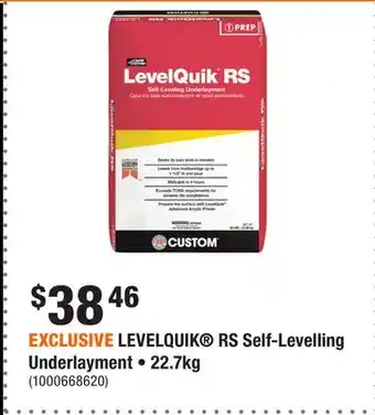 Home Depot EXCLUSIVE LEVELQUIK RS Self-Levelling Underlayment • 22.7kg offer