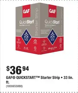 Home Depot GAF QUICKSTART Starter Strip • 33 lin.ft offer