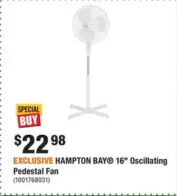 Home Depot EXCLUSIVE HAMPTON BAY 16 Oscillating Pedestal Fan offer