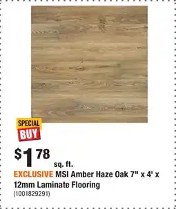Home Depot EXCLUSIVE MSI Amber Haze Oak 7 x 4' x 12mm Laminate Flooring offer
