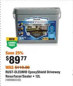 Home Depot RUST-OLEUM EpoxyShield Driveway Resurfacer/Sealer • 12L offer