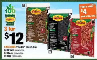 Home Depot Vigoro Mulch, 56L offer
