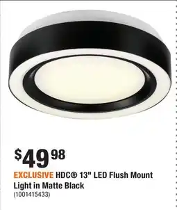 Home Depot EXCLUSIVE HDC 13 LED Flush Mount Light in Matte Black offer