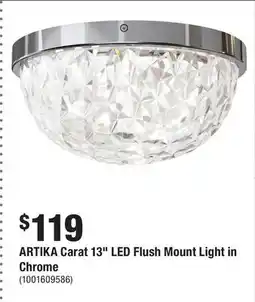 Home Depot ARTIKA Carat 13 LED Flush Mount Light in Chrome offer