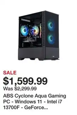 Newegg ABS Cyclone Aqua Gaming PC - Windows 11 - Intel i7 13700F - GeForce RTX 4060 Ti 8GB - DLSS 3.5 - AI-Powered Performance - 32G offer