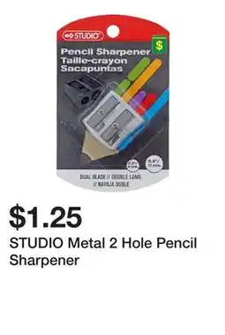 Dollarama STUDIO Metal 2 Hole Pencil Sharpener offer