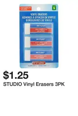 Dollarama STUDIO Vinyl Erasers 3PK offer