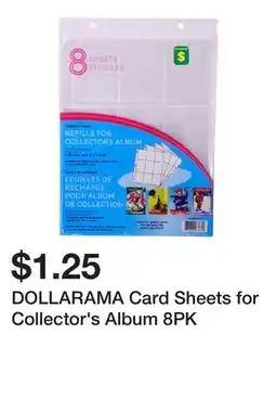 Dollarama DOLLARAMA Card Sheets for Collector's Album 8PK offer