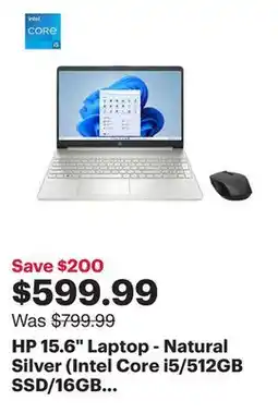 Best Buy HP 15.6 Laptop - Natural Silver (Intel Core i5/512GB SSD/16GB RAM/Windows 11 Home) offer