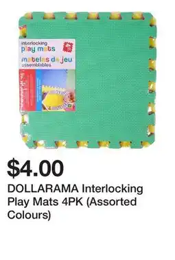 Dollarama DOLLARAMA Interlocking Play Mats 4PK (Assorted Colours) offer