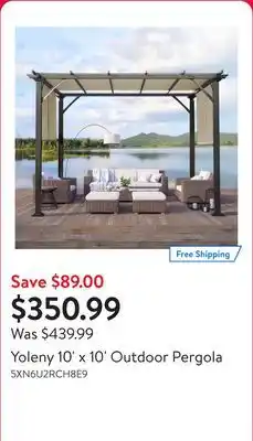 Walmart Yoleny 10' x 10' Outdoor Pergola offer