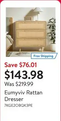 Walmart Eumyviv Rattan Dresser offer