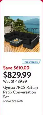 Walmart Gymax 7PCS Rattan Patio Conversation Set offer