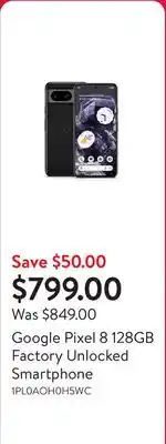 Walmart Google Pixel 8 128GB Factory Unlocked Smartphone offer