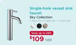 Bath Depot Single-hole vessel sink faucet Sky Collection offer
