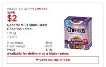 Costco General Mills Multi-Grain Cheerios cereal offer