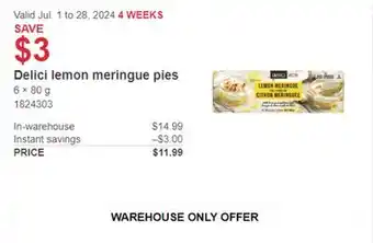 Costco Delici lemon meringue pies offer