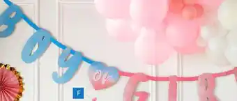 Party City Boy or Girl? Hanging Garland Banner Decoration, Pink/Blue, 12-ft, for Gender Reveal offer