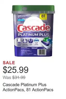 Costco Cascade Platinum Plus ActionPacs, 81 ActionPacs offer