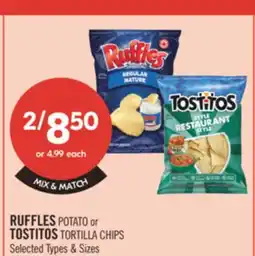 Shoppers Drug Mart RUFFLES POTATO or TOSTITOS TORTILLA CHIPS offer