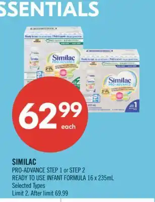 Shoppers Drug Mart SIMILAC PRO-ADVANCE STEP 1 or STEP 2 READY TO USE INFANT FORMULA offer