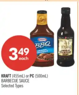 Shoppers Drug Mart KRAFT (455mL) or PC (500mL) BARBECUE SAUCE offer