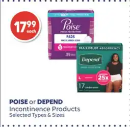 Shoppers Drug Mart POISE or DEPEND Incontinence Products offer