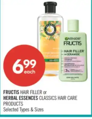 Shoppers Drug Mart FRUCTIS HAIR FILLER or HERBAL ESSENCES CLASSICS HAIR CARE PRODUCTS offer