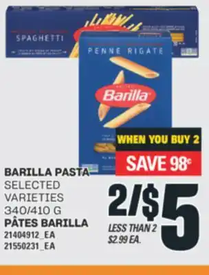 Valu-mart PÂTES BARILLA, 340/410 G offer