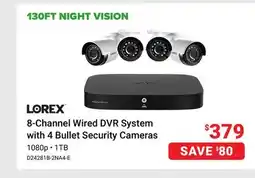 Visions Electronics Lorex 8-Channel Wired DVR System with 4 Bullet Security Cameras offer