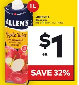 Giant Tiger Allen's juice offer