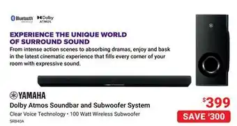 Visions Electronics Dolby Atmos Soundbar and Subwoofer System offer