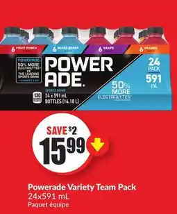 FreshCo Powerade Variety Team Pack 24x591 mL offer