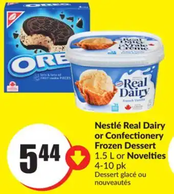 FreshCo Nestle Real Dairy or Confectionery Frozen Dessert 1.5 L or Novelties 4-10 pk offer