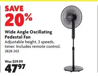 Home Hardware Wide Angle Oscillating Pedestal Fan offer
