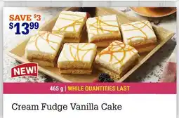 M & M Food Market Cream Fudge Vanilla Cake offer