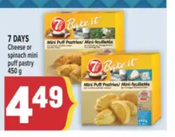 Marché Adonis 7 DAYS Cheese or spinach mini puff pastry offer