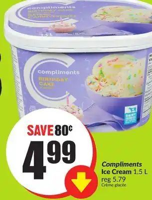 Chalo FreshCo Compliments Ice Cream 1.5 L offer