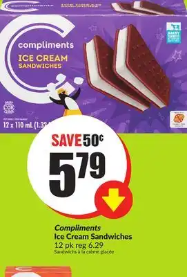 Chalo FreshCo Compliments Ice Cream Sandwiches 12 pk offer