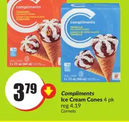 Chalo FreshCo Compliments Ice Cream Cones 4 pk offer
