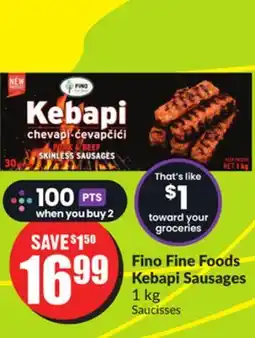 Chalo FreshCo Fino Fine Foods Kebapi Sausages 1 kg offer